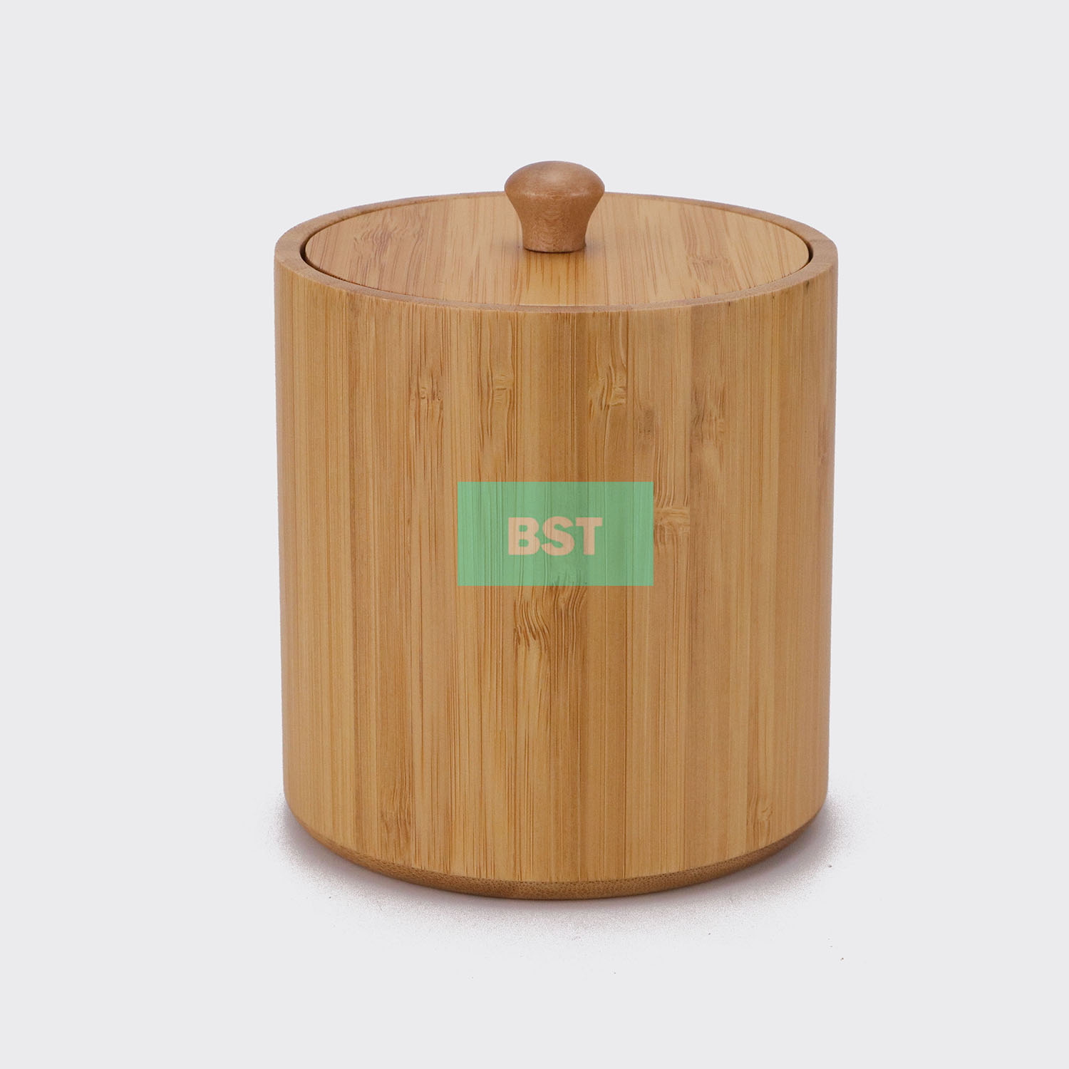 custom shape and color natual bamboo storage jar with lid set