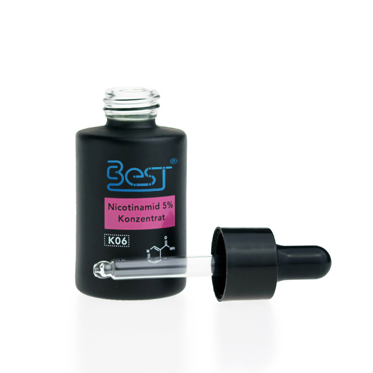 custom silk screen printing 20ml 30ml 40ml 50ml 60ml 80ml 100ml 120ml matte black serum glass bottle with dropper