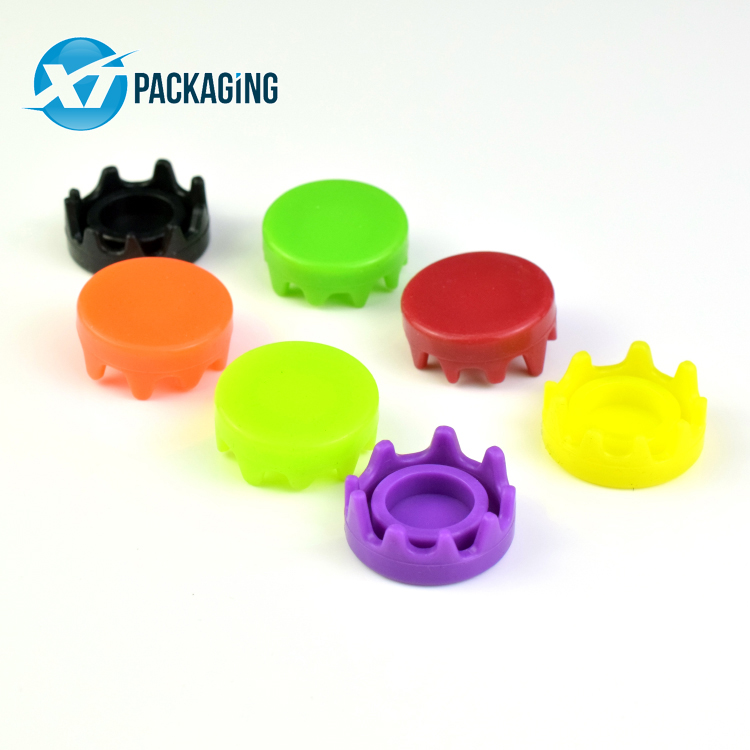 custom small clear 6ml round glass jar with silicone drippy press cap jars packaging containers concentrate