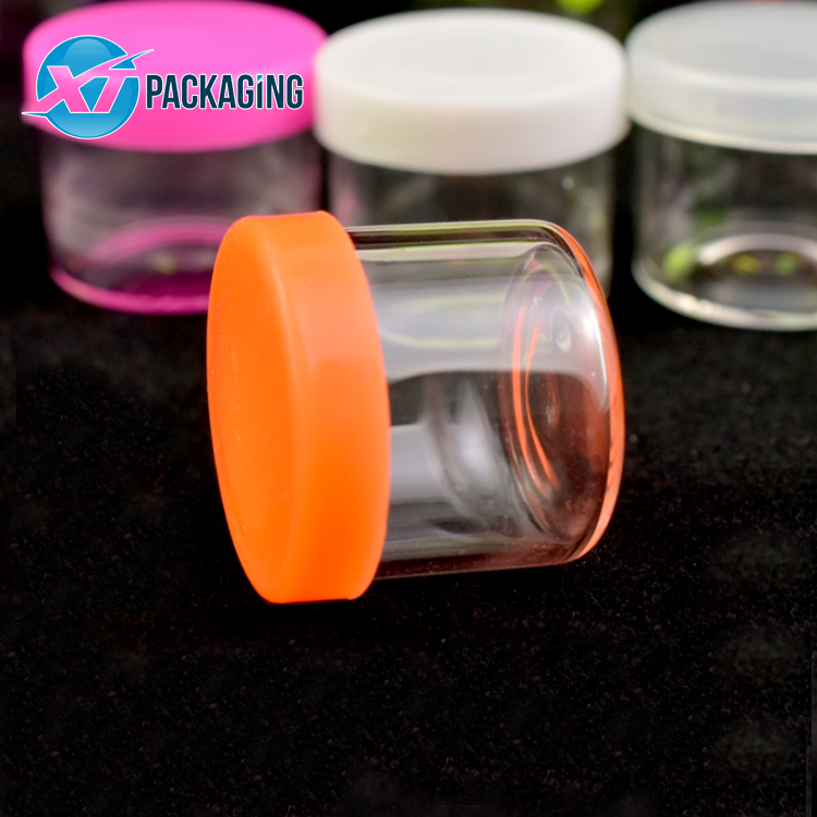 custom small clear 6ml round glass jar with silicone drippy press cap jars packaging containers concentrate