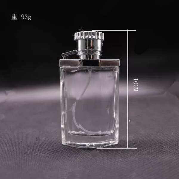 custom square empty 30ml/50ml/100ml refillable perfume bottles clear luxury glass perfume spray bottle