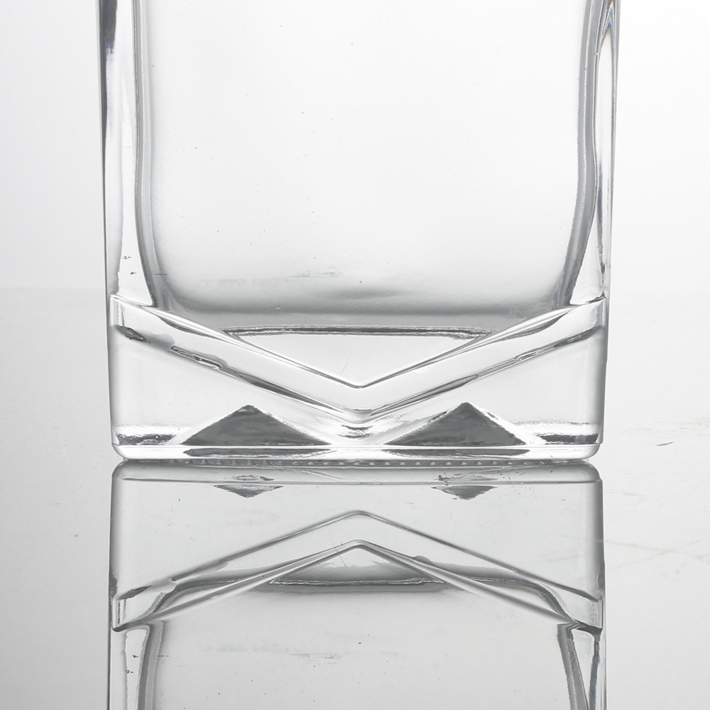 custom square super flint whiskey liquor spirit rum brandy 750ml glass bottle l with cork