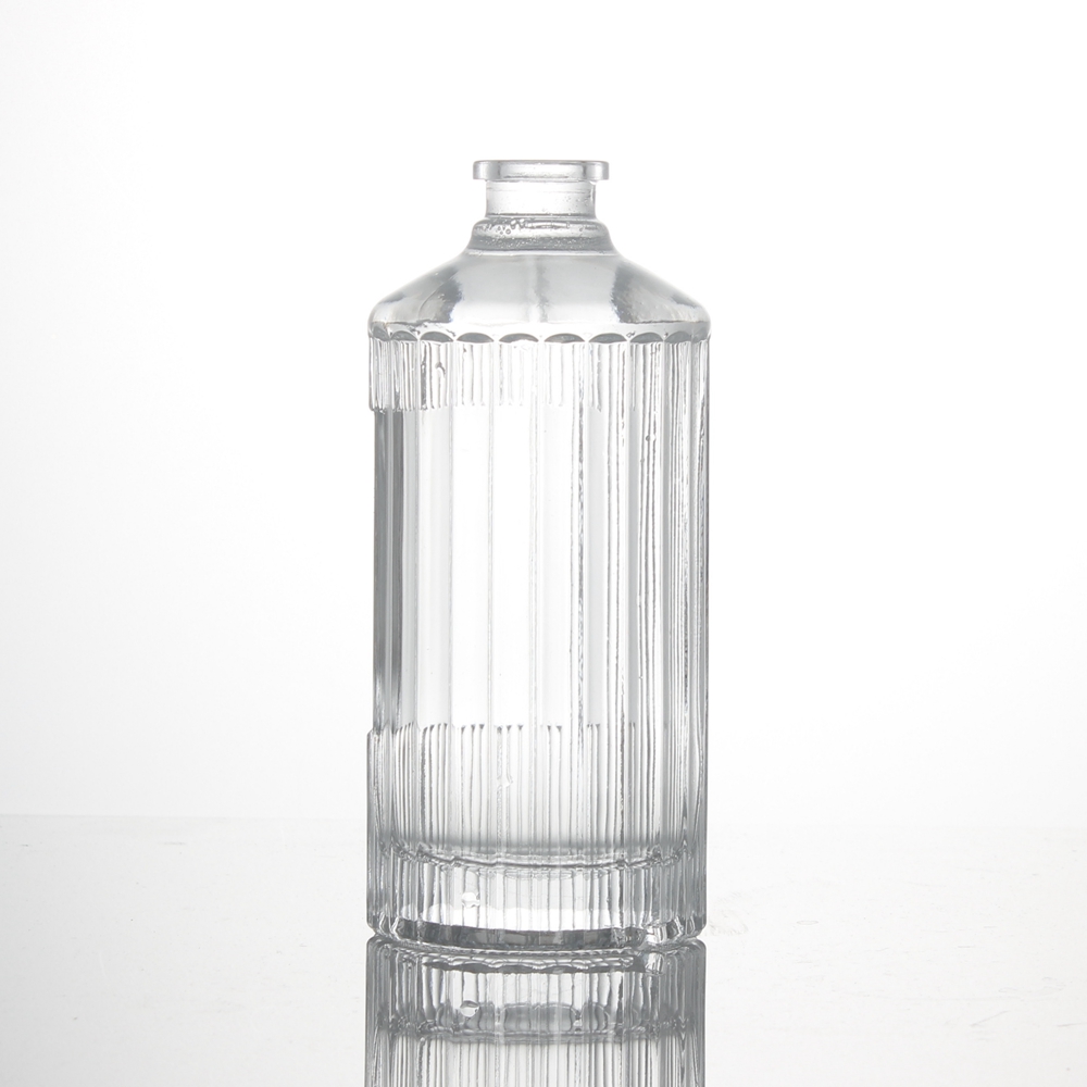 custom square super flint whiskey liquor spirit rum brandy 750ml glass bottle l with cork