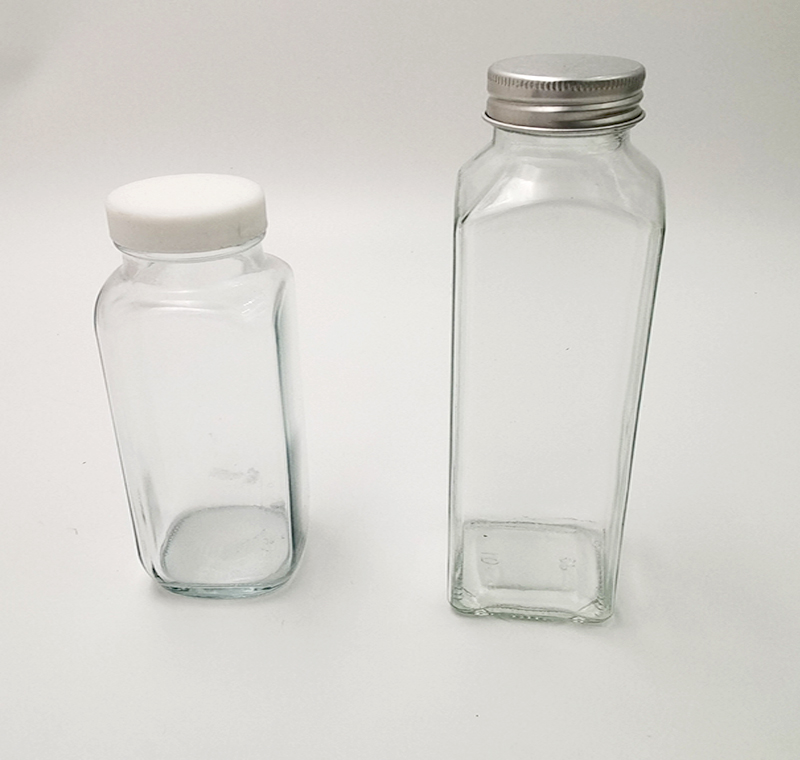 custom transparent 350ml 500ml glass bottle with lid