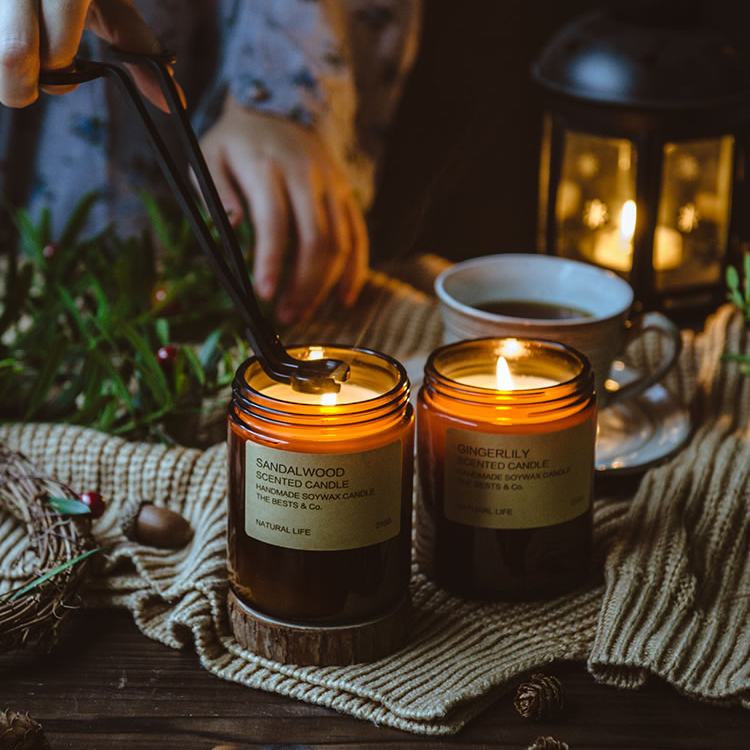 custom unique candle making empty luxury glass candle jars glass with lid in bulk for candles making