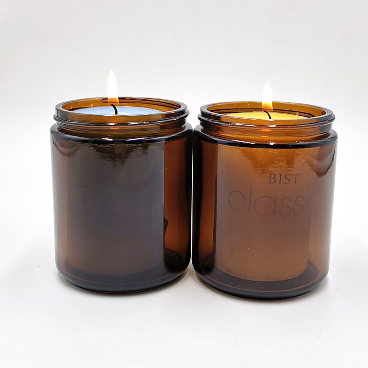 customised label empty scented candle aromatherapy amber candle jars in bulk with lid