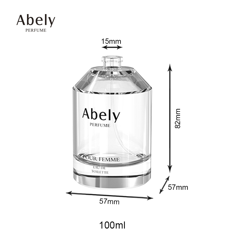 customised round glass empty perfume bottle cylinder empty bottles for perfumes 50ml glass