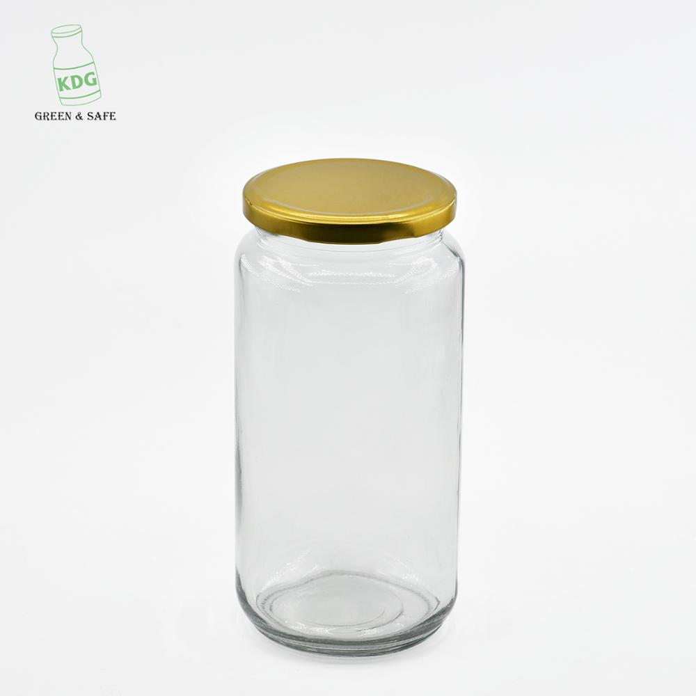 customizable 1000ml round clear food big glass jar