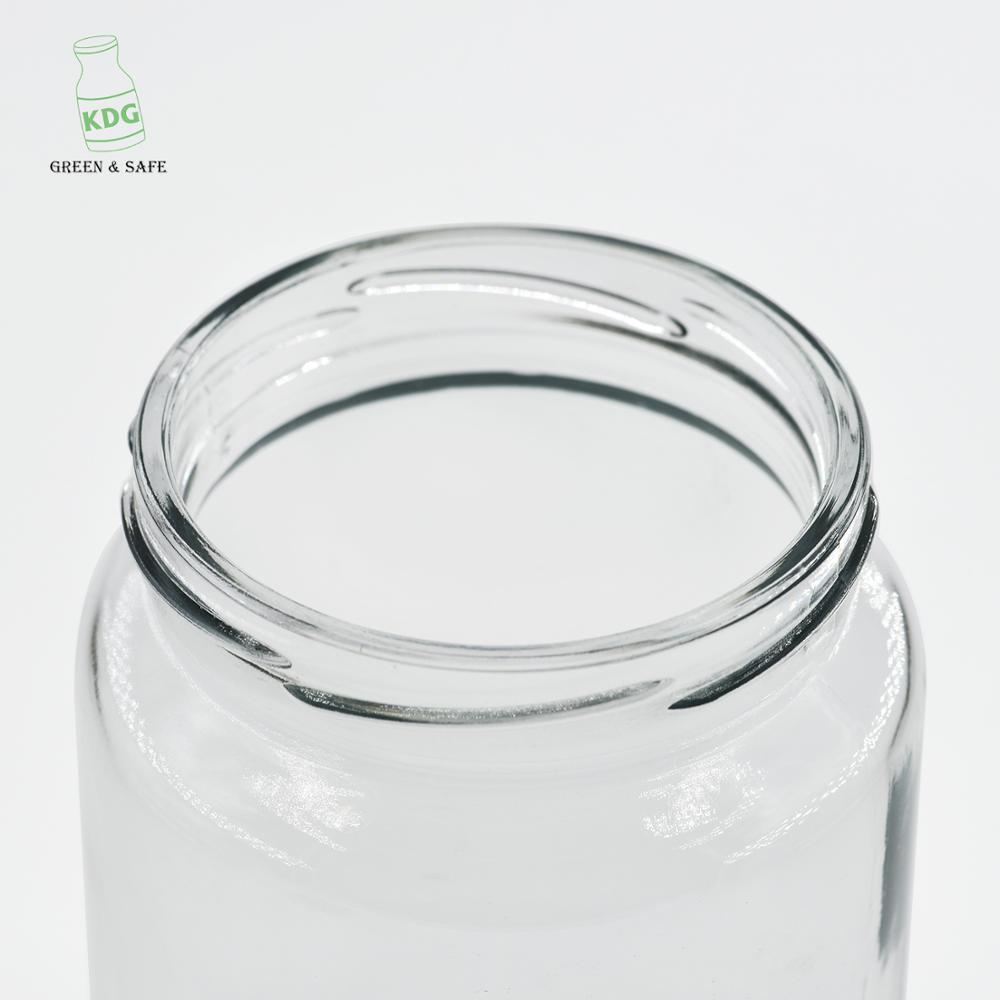 customizable 1000ml round clear food big glass jar