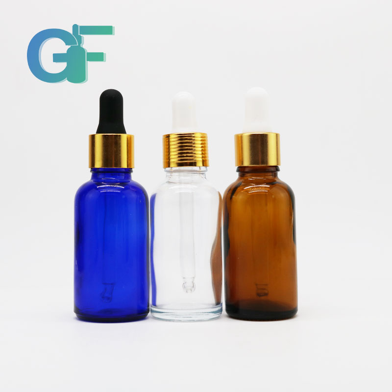 customizable 30ml 50ml Essential oil glass dropper amber bottle