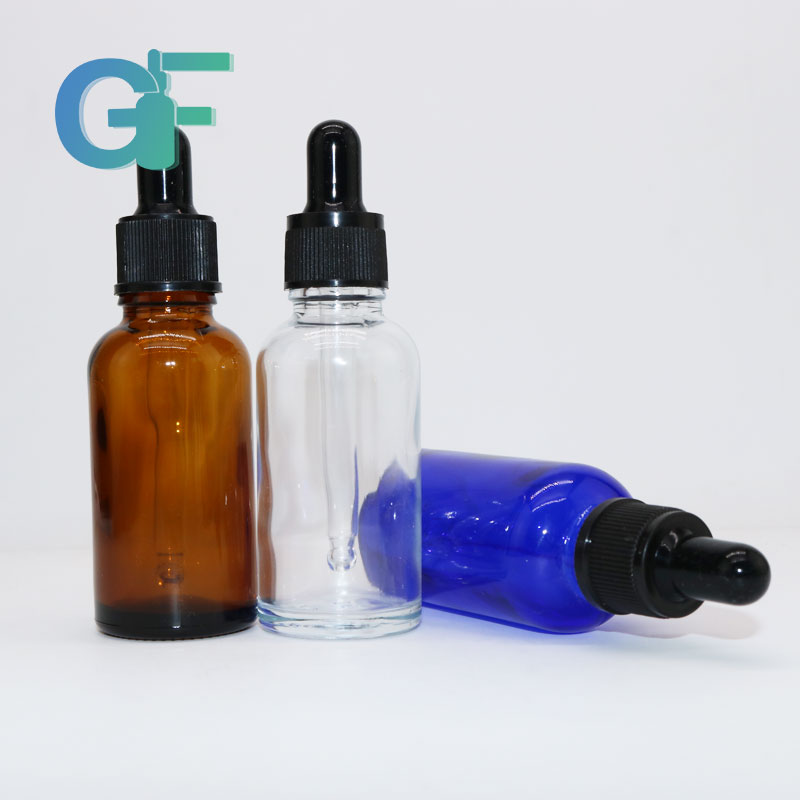 customizable 30ml 50ml Essential oil glass dropper amber bottle