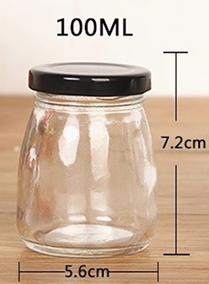 customizable 50ml/100ml/150ml/200ml Pudding food jar glass