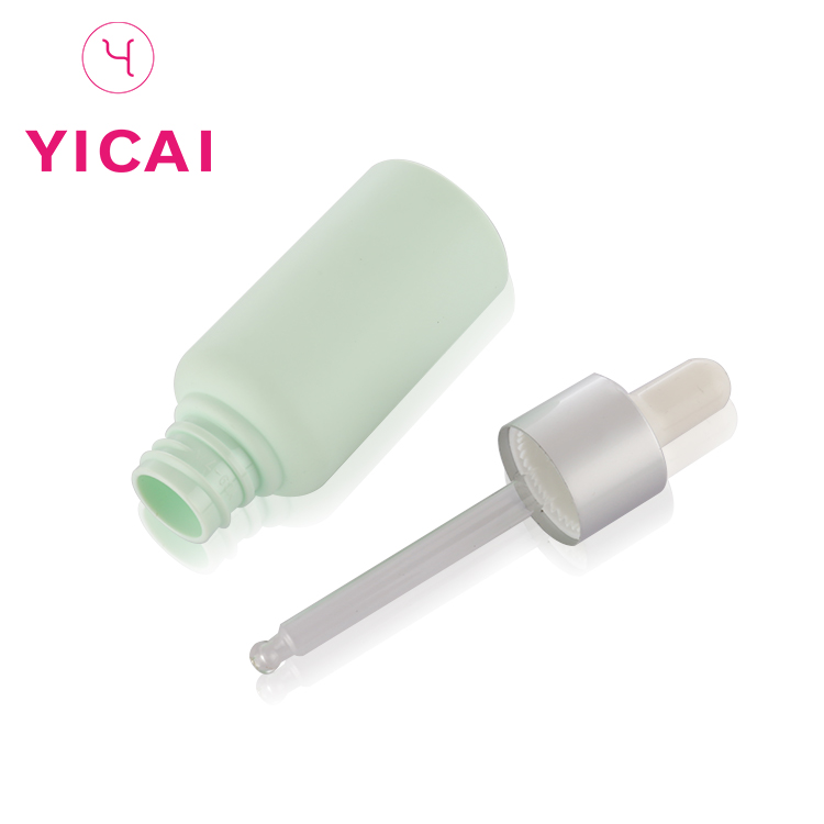 customizable frosted green essential oil 15ml glass eye dropper bottle