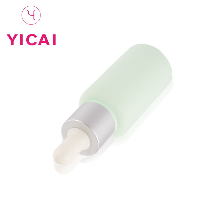 customizable frosted green essential oil 15ml glass eye dropper bottle
