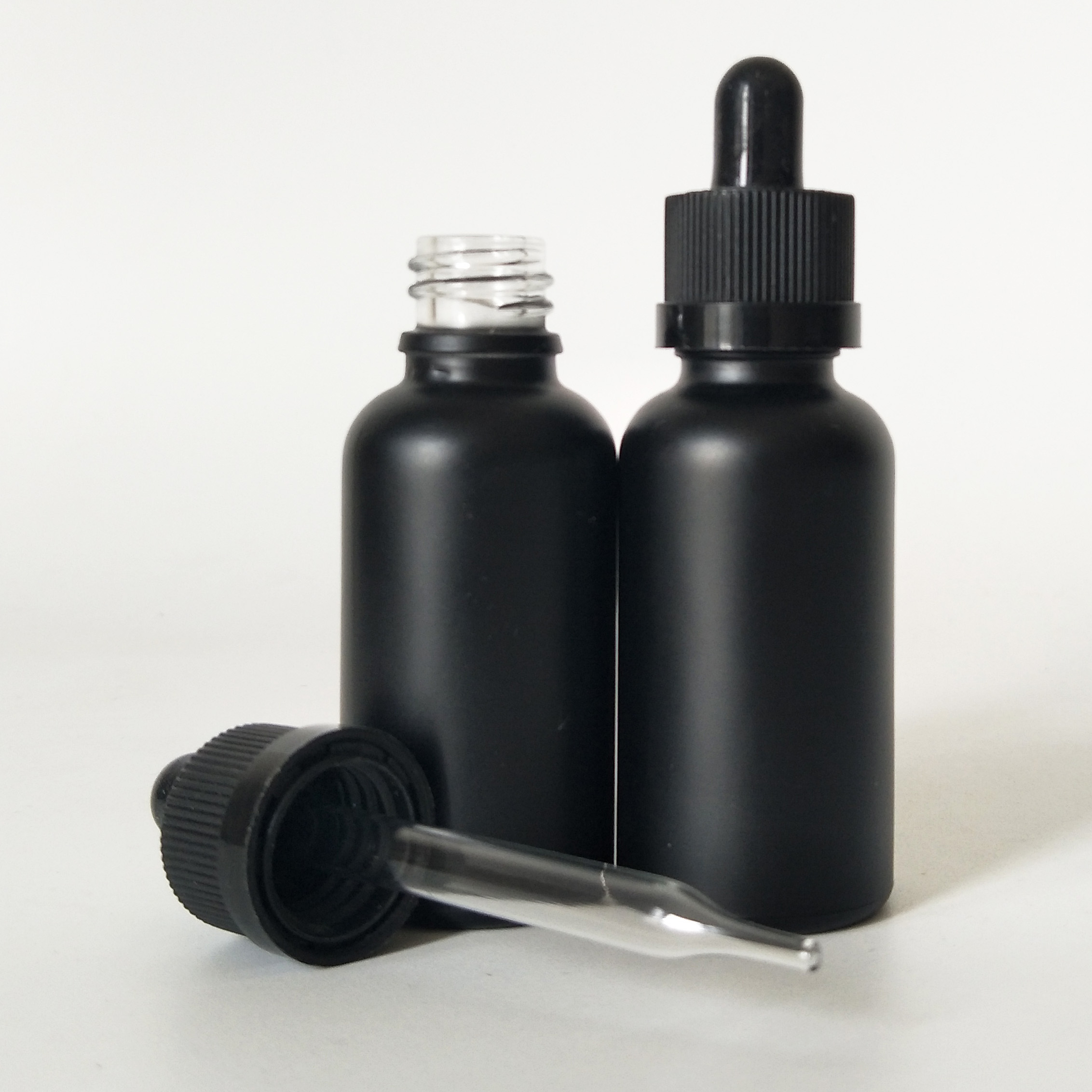 customizable high quality cosmetic empty matte black perfume glass bottle 30 ml