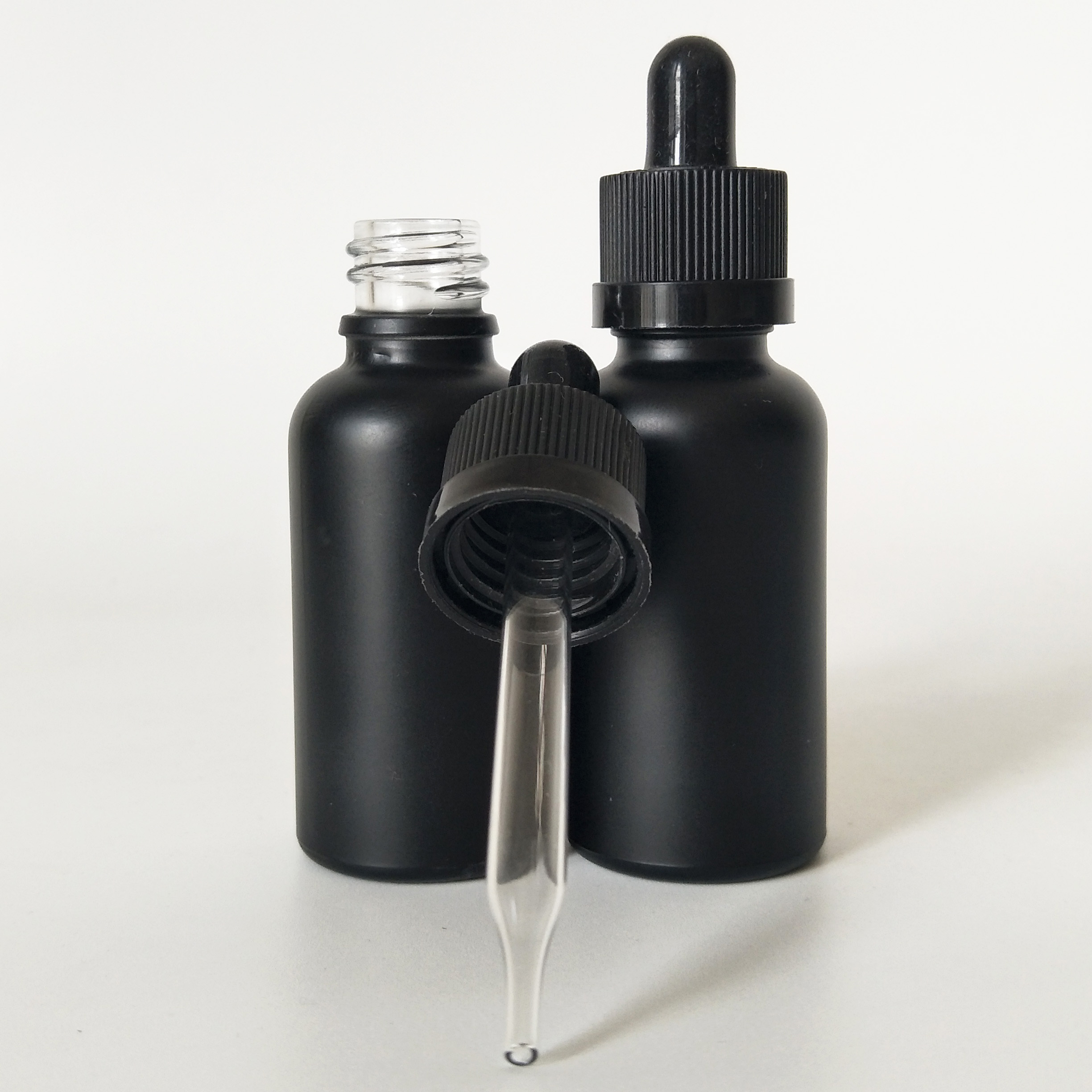 customizable high quality cosmetic empty matte black perfume glass bottle 30 ml