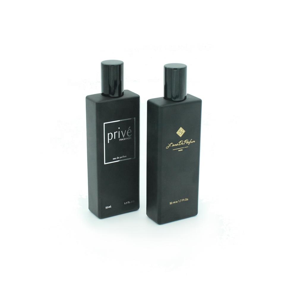customizable high quality cosmetic empty matte black spray perfume glass bottle 50 ml