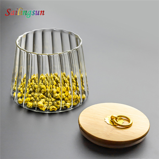 customization capacity hand craft stripe pyrex glass food storage cantainer
