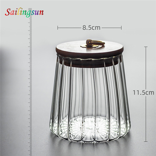 customization capacity hand craft stripe pyrex glass food storage cantainer