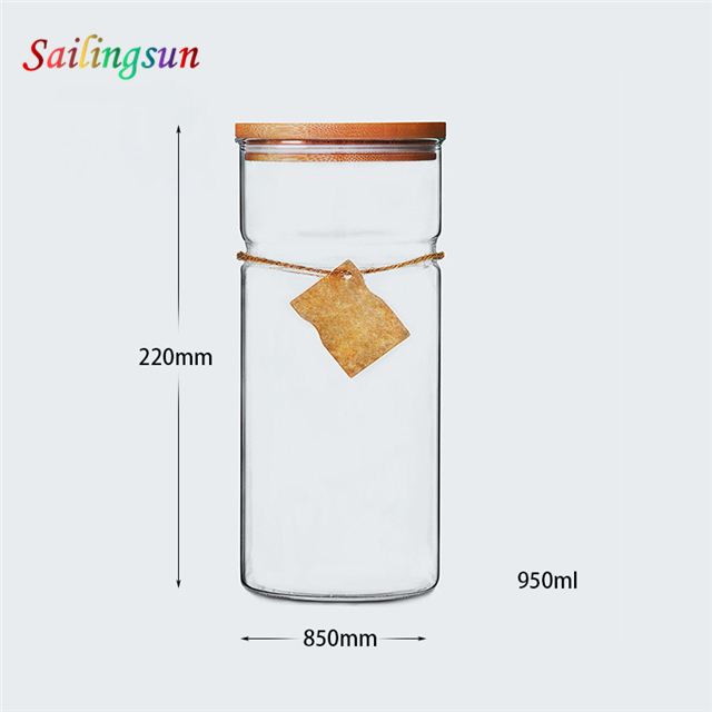 customization capacity handcraft candy noodle pyrex glass storage jar