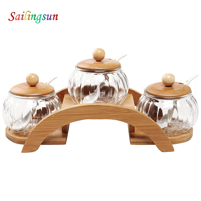 customization capacity with lid and spoon handmade pyrex glass jar set