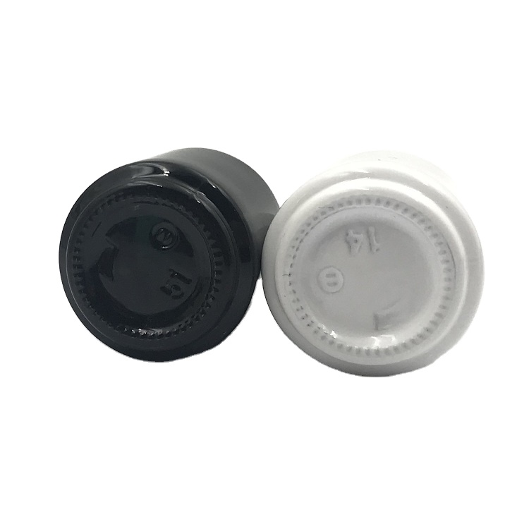 customization smooth black Round Shape 8ml 16ml Nail Polish glass Bottle With brush cap