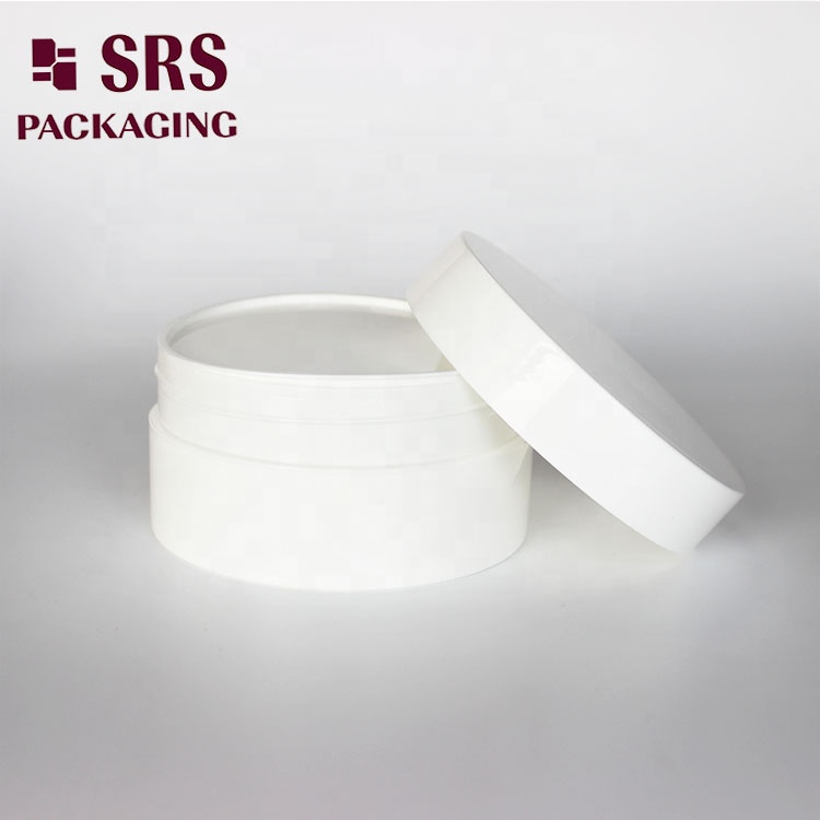 customization white plastic round container10g 50g 80g glossy single wall pp cosmetic jar
