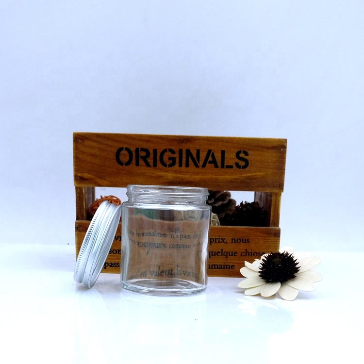 customize 120ml nuts and dried fruits bottle 4oz vacuum glass foods jar with aluminum screw lids for vitamin facial cream mask