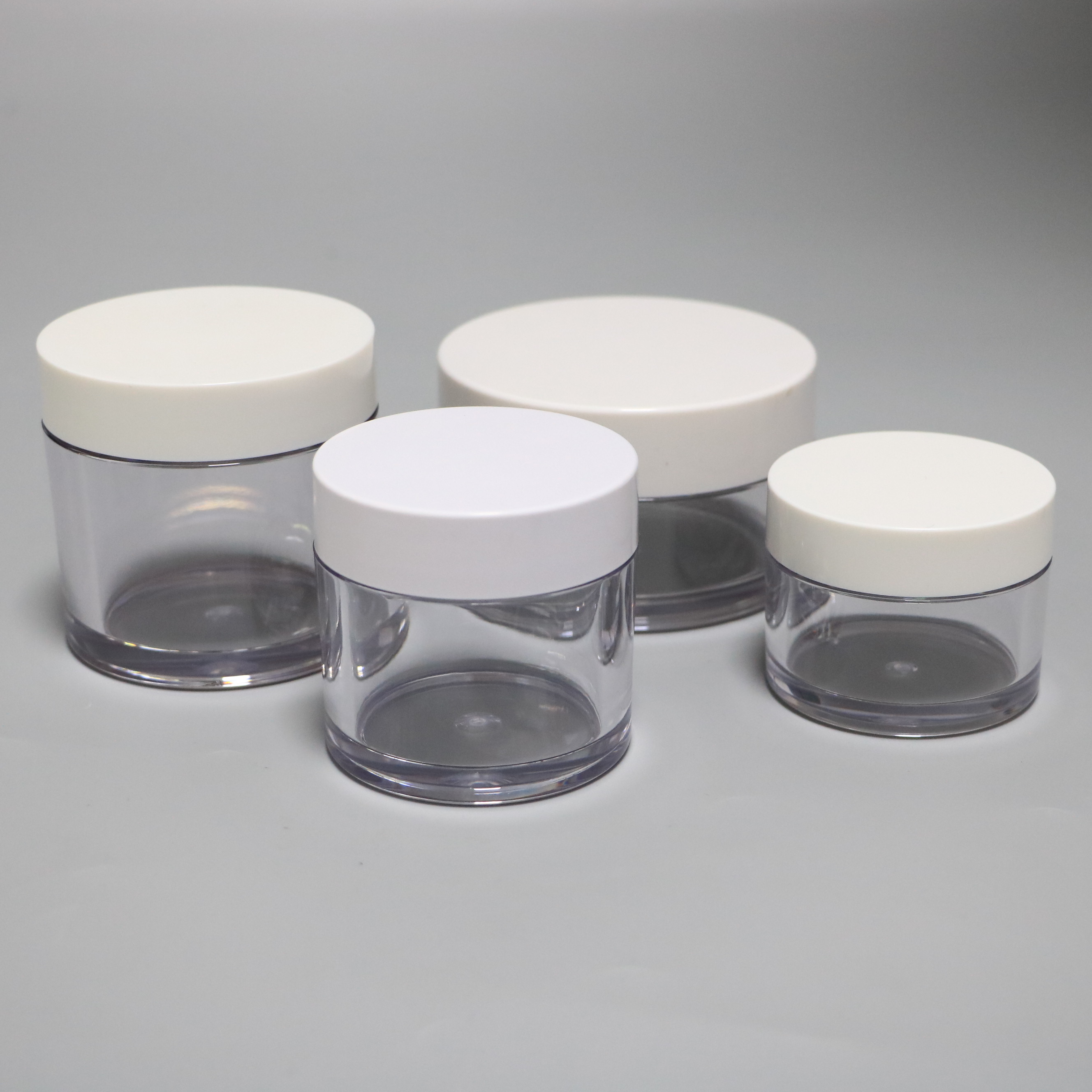 customize 5g 10g 15g 20g 30g 50g clear white ecofriendly round lotion cream container plastic cosmetic jars with lids