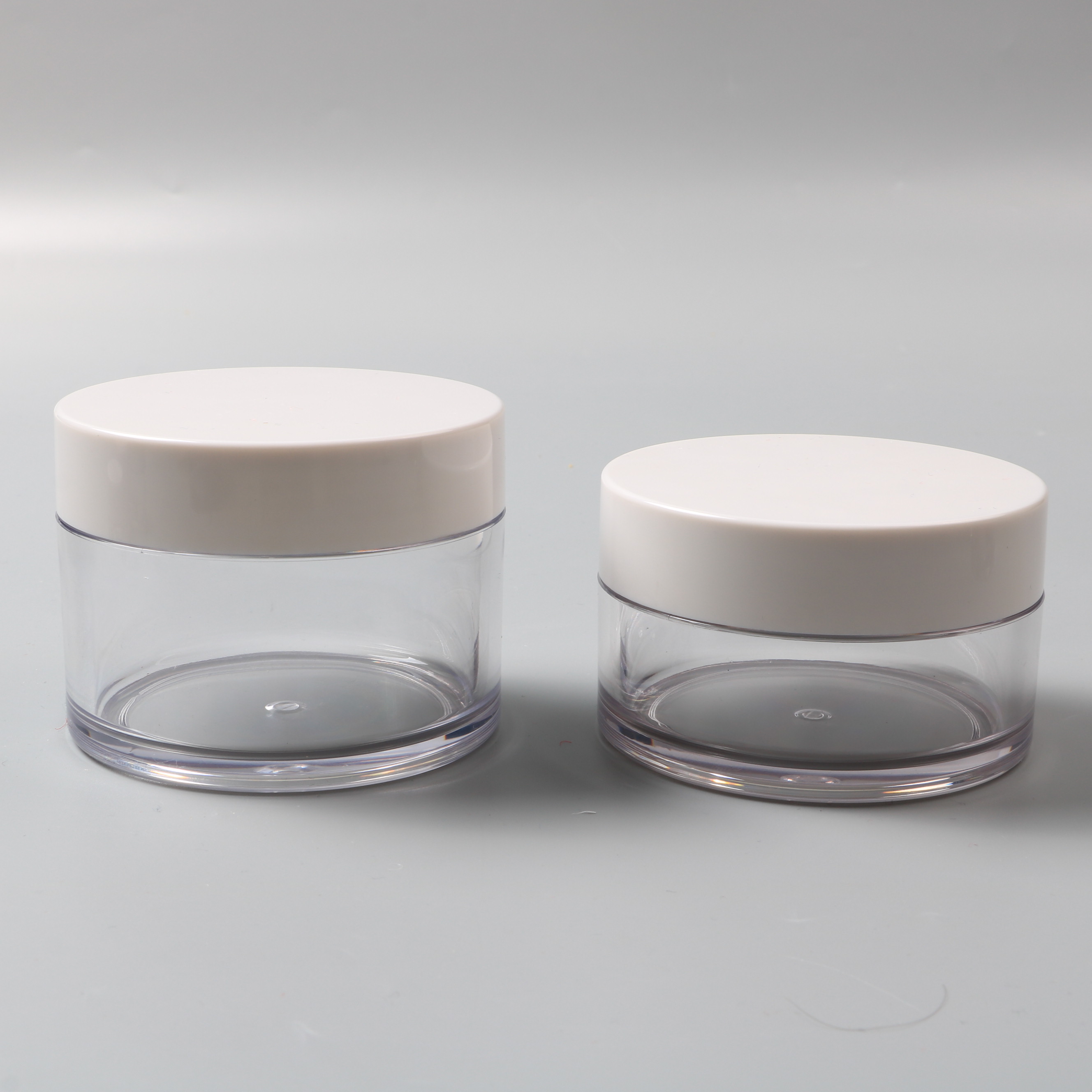customize 5g 10g 15g 20g 30g 50g clear white ecofriendly round lotion cream container plastic cosmetic jars with lids