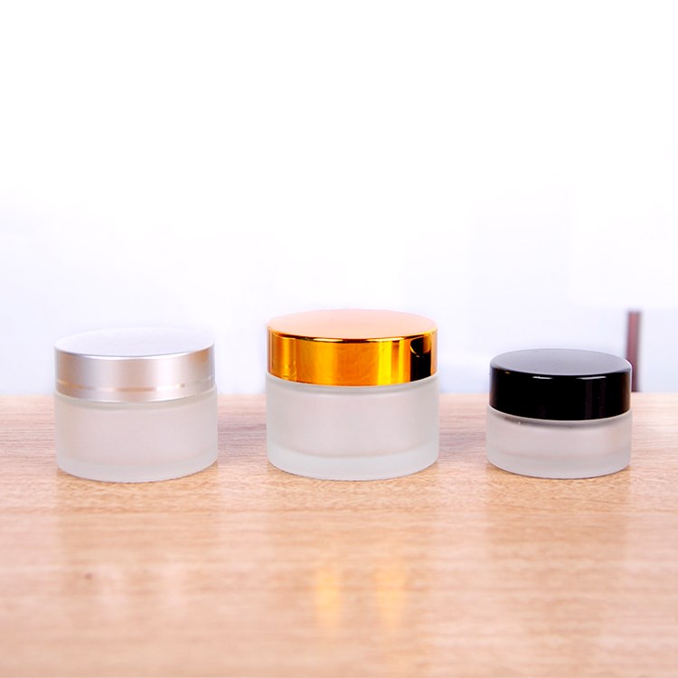 customize 5ml 10ml 15ml 20ml 30ml 50ml 100ml round white frosted glass face cream jar with cap