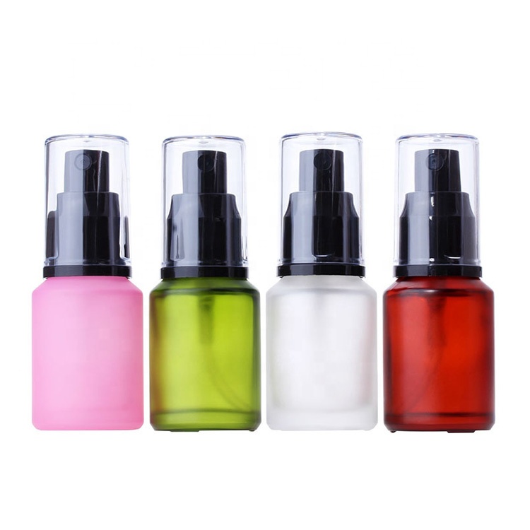 customize empty frosted pink cosmetic alcohol-free toner packaging 1oz 2oz 30ml 60ml Fine mist spray glass bottle with sprayers
