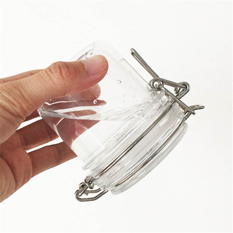 customize print Round cosmetic amber pet plastic 100ml 350ml 500ml kilner jar