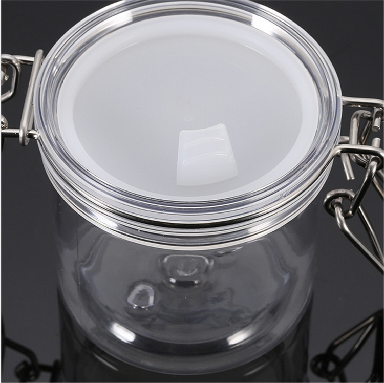 customize print Round cosmetic amber pet plastic 100ml 350ml 500ml kilner jar