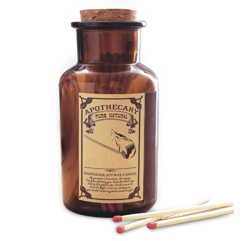 customize vintage amber apothecary candle jar soy candle jars glass