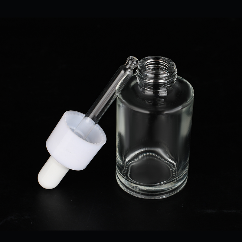 customized 20ml 30ml 50ml 60ml 100ml essential oil serum flat shoulder amber frosted clear glass dropper bottle