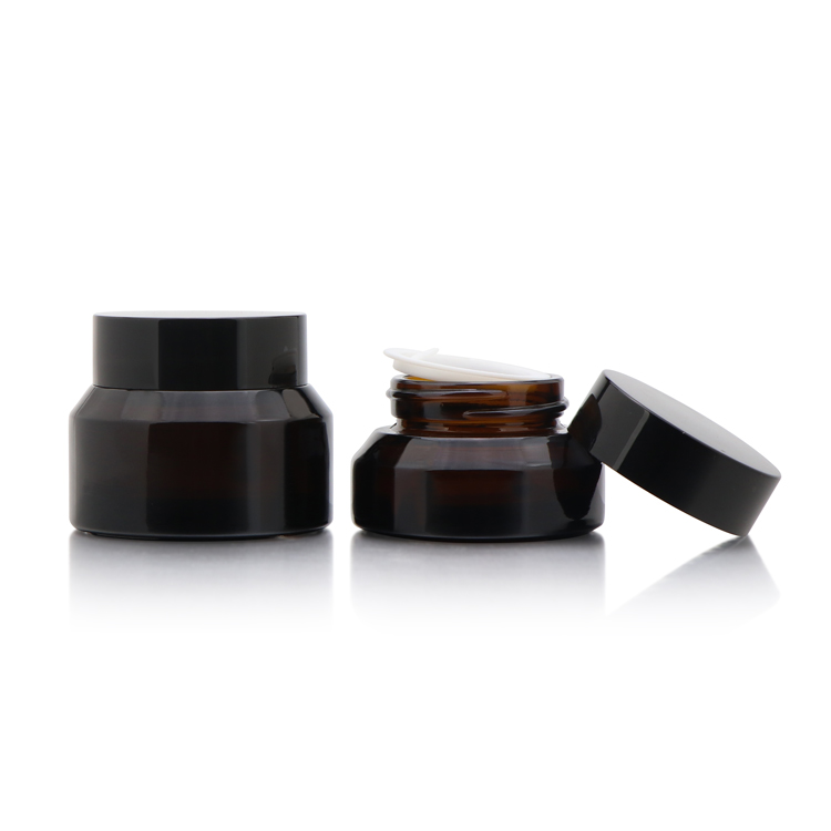 customized 5g 10g 20g 30g 50g cosmetic container empty amber cream glass jar 100g