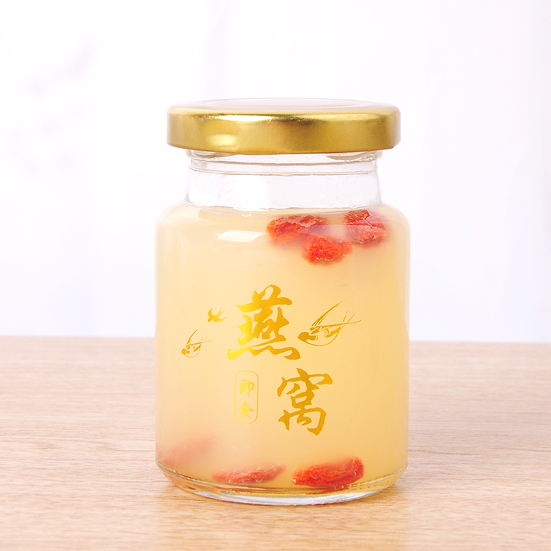 customized 75ml 100ml 150ml round clear glass jar for edible bird's nest