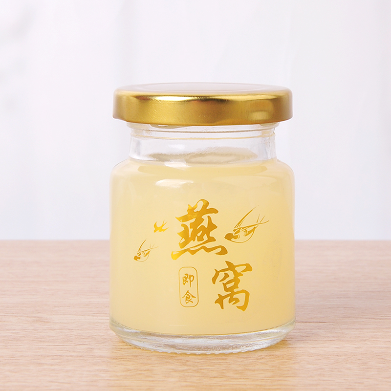 customized 75ml 100ml 150ml round clear glass jar for edible bird's nest
