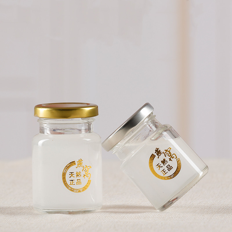 customized 75ml 100ml 150ml round clear glass jar for edible bird's nest