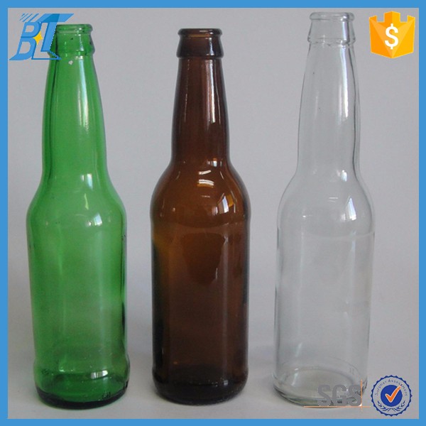 customized amber clear empty glass beer bottle 330ml with crown cap