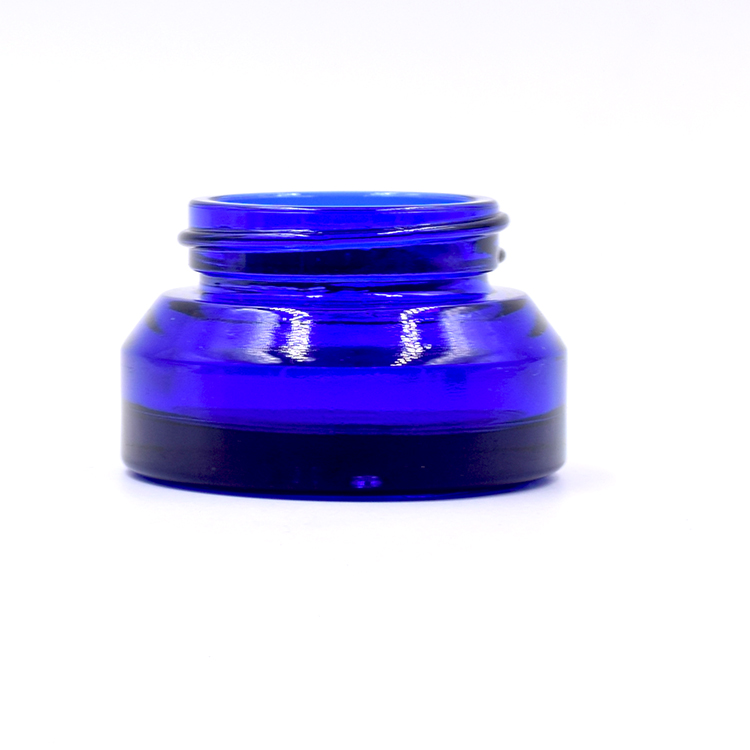 customized blue glass container skincare eye cream lotion glass jar