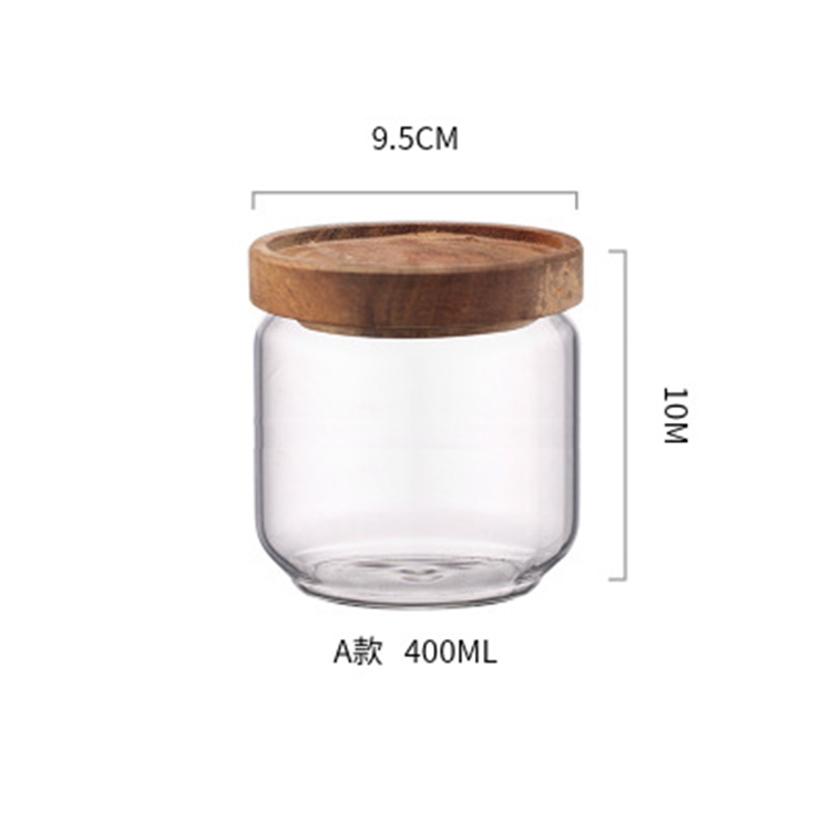 customized capacity storage container pasta cookie glass jar with wood lid