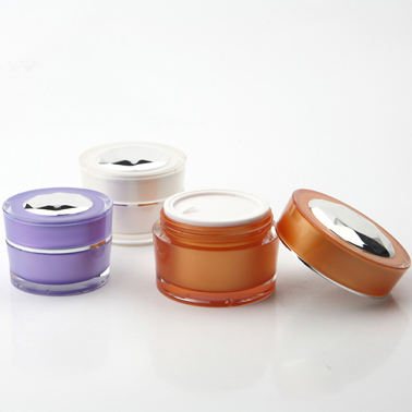 customized clear frosted high quality empty cosmetics plastic ABS 50ml black face cream jar