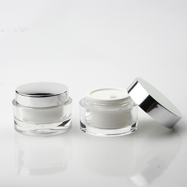 customized clear frosted high quality empty cosmetics plastic ABS 50ml black face cream jar