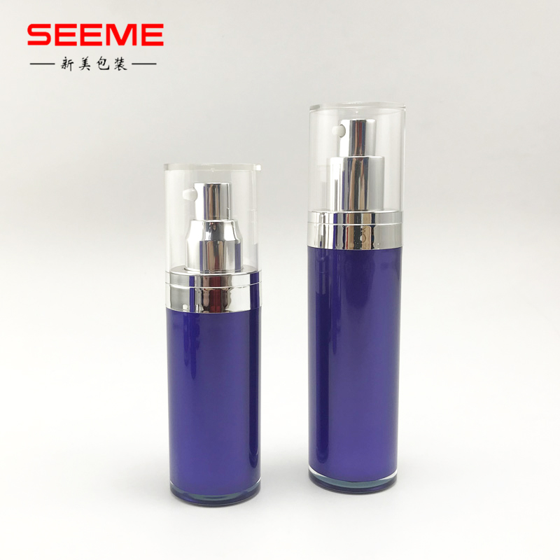 customized color empty cosmetic pump bottle  100ml acrylic lotion bottle new straight round bottle