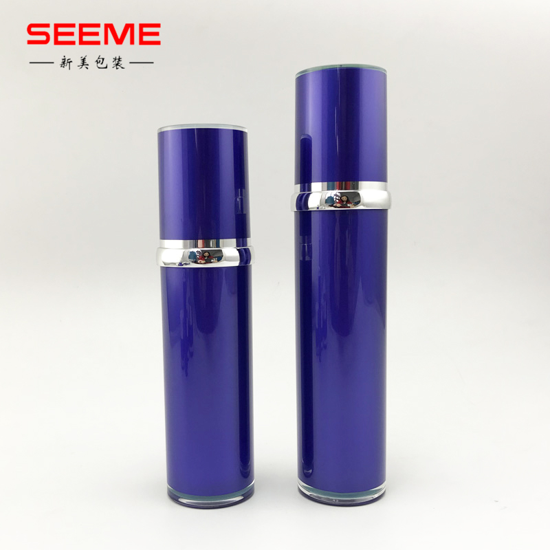 customized color empty cosmetic pump bottle 100ml acrylic lotion bottle new straight round bottle