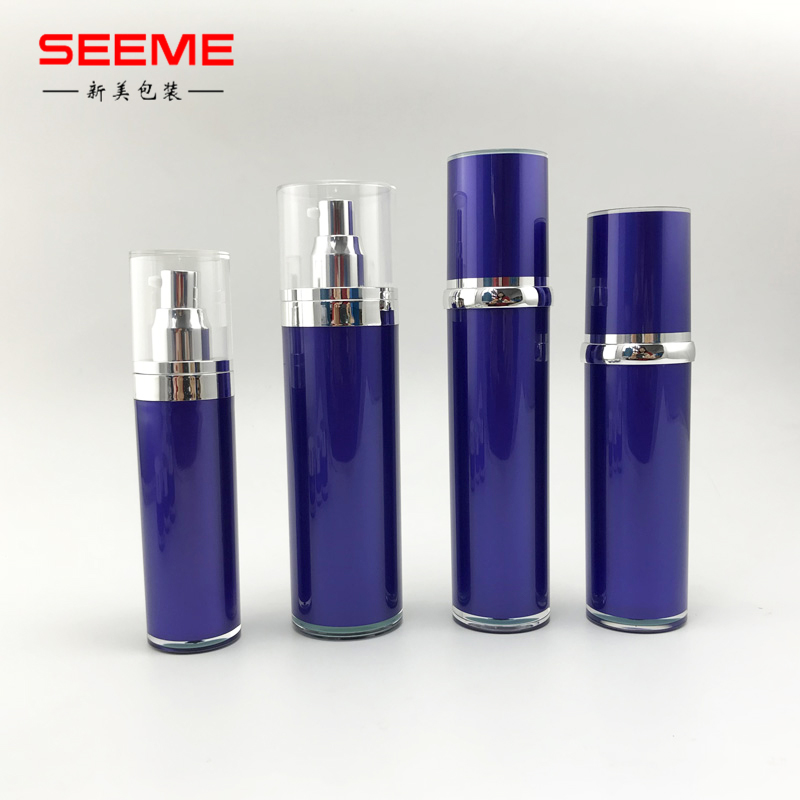 customized color empty cosmetic pump bottle 100ml acrylic lotion bottle new straight round bottle