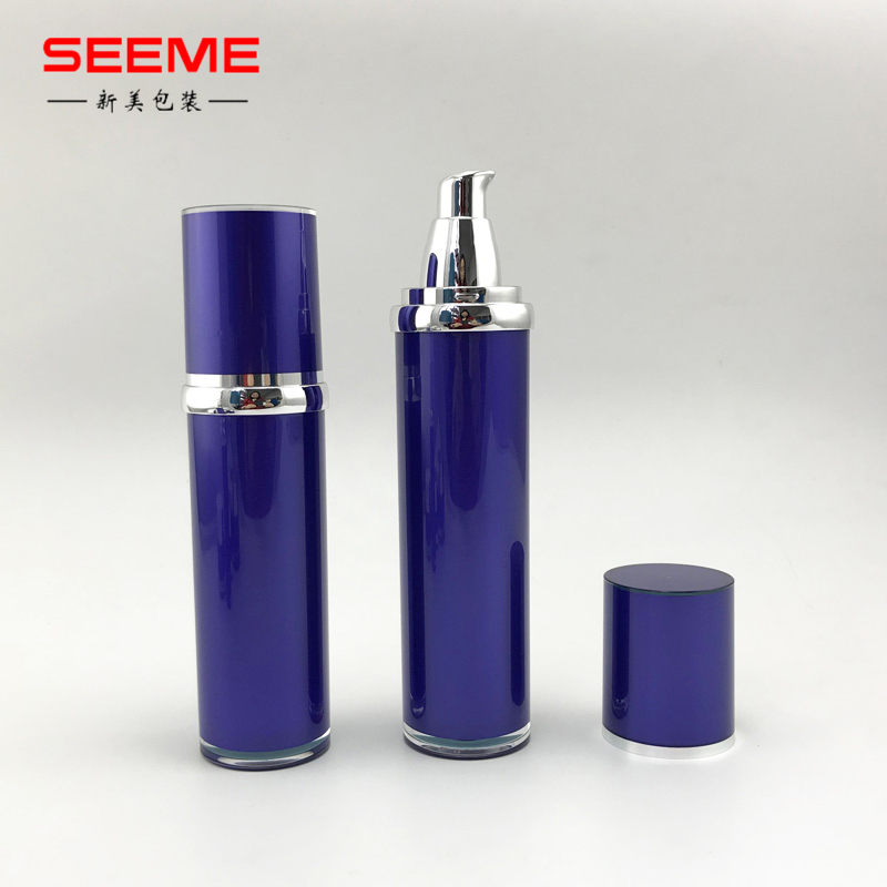 customized color empty cosmetic pump bottle 100ml acrylic lotion bottle new straight round bottle