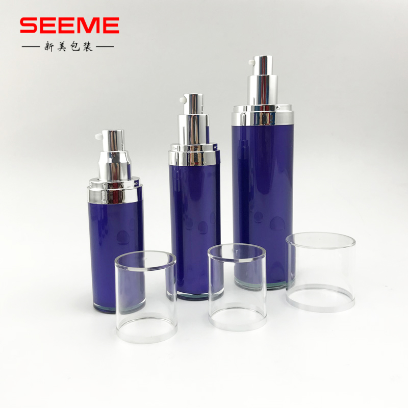 customized color empty cosmetic pump bottle 100ml acrylic lotion bottle new straight round bottle